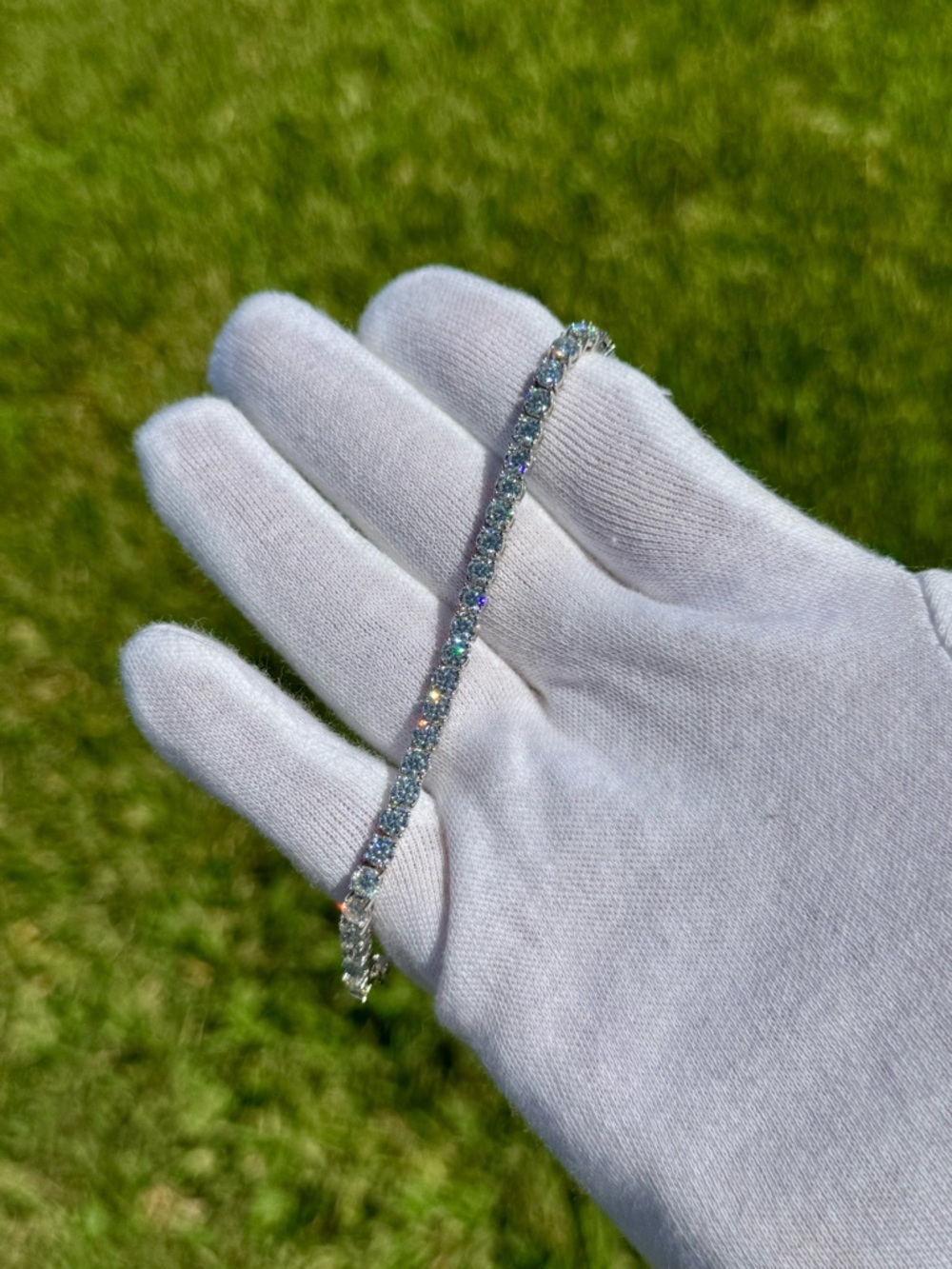 925 Silver, 11.7CTW Moissanite Tennis Bracelet